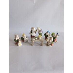 Vtg Fitz & Floyd Santa's Workshop Elves Elf Christmas Figurines Set of 8